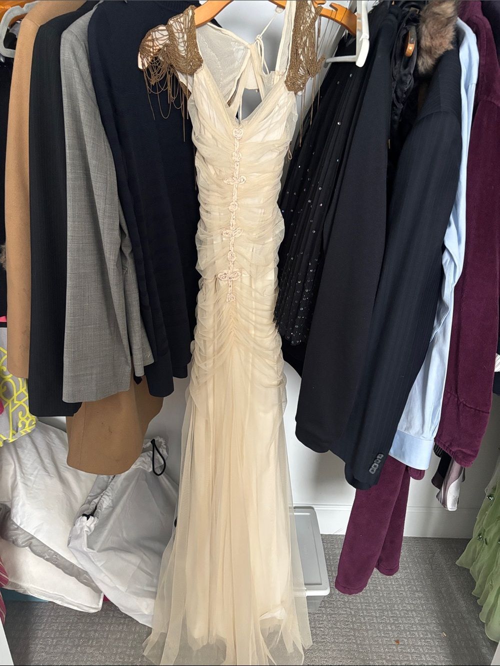 Free People Cecilia debucourt Evening Gown with Beaded Detail XS NWOT